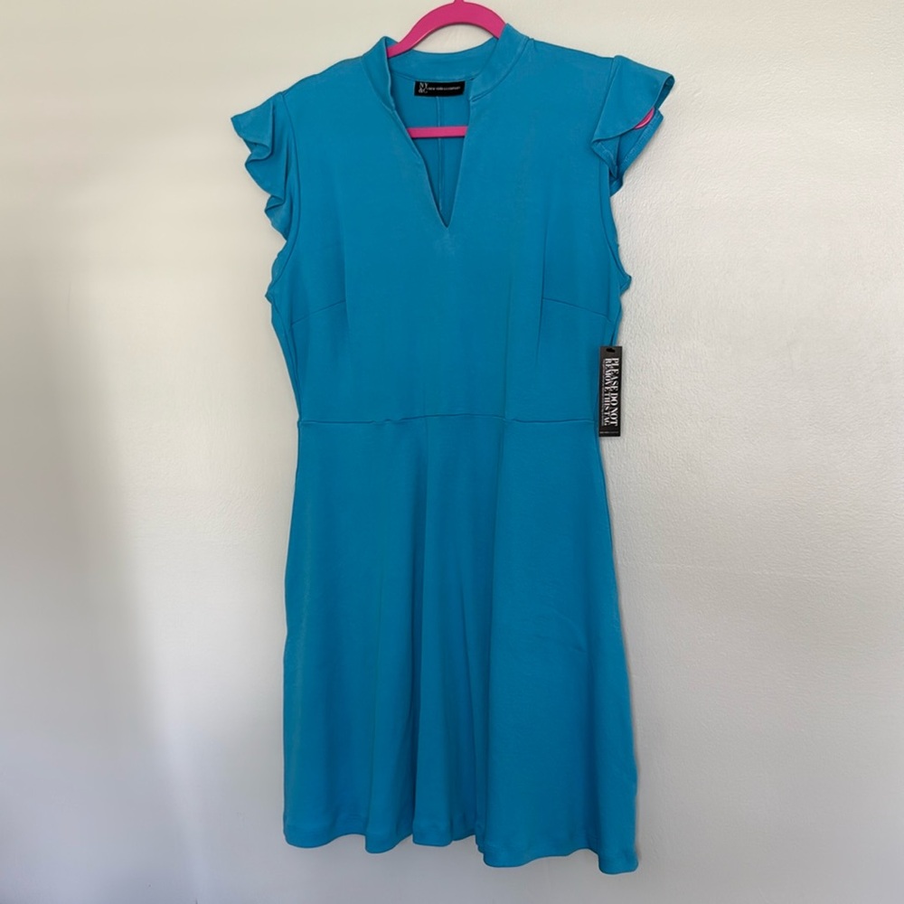 Blue Fit Flare Dress